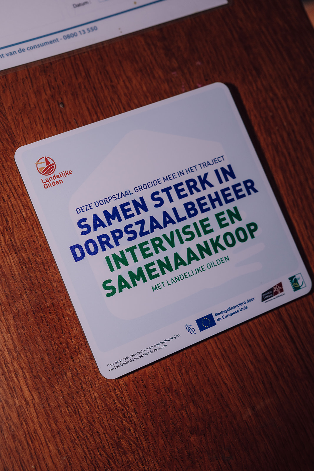 Samen sterk in dorpszaalbeheer logo bordje